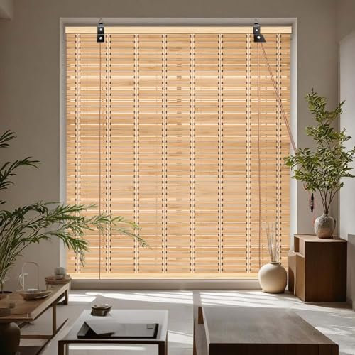 Personalizzabile Tende in Bambu Interno, Naturale Anti-UV Tenda a Rullo per Interni, Privacy Avvolgibili in bambù con Sollevatore, Traspirante Facile da Installare per Interni Esterni Giardino Patio