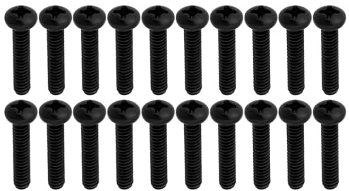 VGOL 20 Stück Schwarze 3,5 X 20 Mm Basic Metal Metric Thread Single Coil Pickup-Schraube Zur Höheneinstellung Kompatibel mit Stratocaster ST E-Gitarre