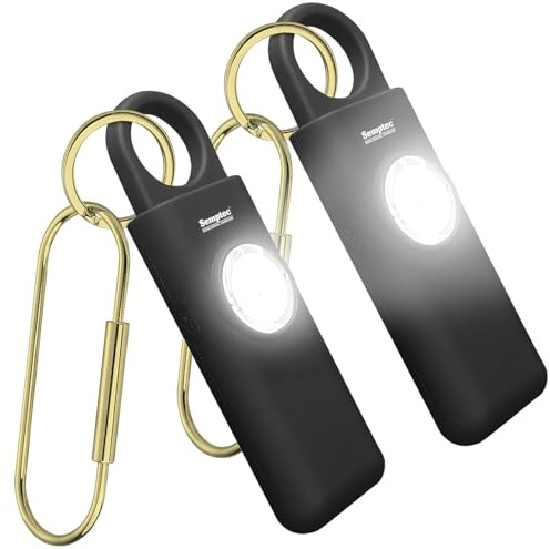 Semptec Urban Survival Technology Personenalarm: 2er-Set Selbstverteidigungs-Schlüsselanhänger, 130 dB, Taschenlampe (Taschen Alarm, Personenschutz Alarm, Selbstverteidigung)