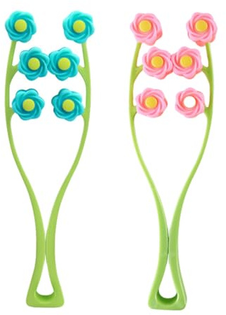DECORNIJIA Gesichtsmassagegerät Roller 2 Stück aus Pp mit Feiner Verarbeitung und Blumenform zur Sanften Hautstraffung und Schlanken Gesichtskontur Zufällige Farbe