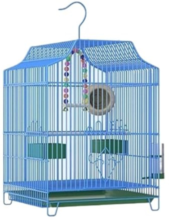 Vogelkäfig Papagei Käfig Metall for Kleine Größe Vögel Flug Nymphensittich Lovebird Finken(Blue)