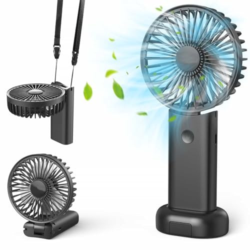 Neqraxis Mini ventilateur portable, ventilateur à main, noir