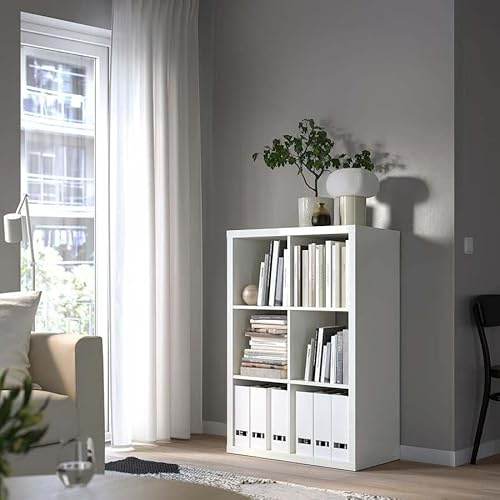 ZRIZAURA KALLAX Shelving Unit 77x112 cm - Freestanding 6 Cube Rectangular Storage Bookcase (2x3)-Cube Shelf for Baskets & Organising (White)