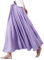 Camilife Gonna Lunga da Donna in Cotone con Doppia Strati Vita Elasticizzata maxigonna Tinta Unita Viola Chiaro