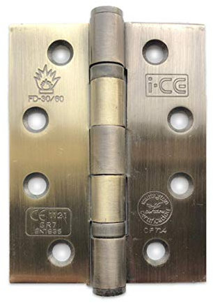 Antique Brass Mild Steel Ball Bearing Hinge 100mm CE7 Fire Rated (1 Pair)