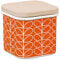 Orla Kiely | Enamel Storage Jar | Persimmon | Linear Stem Design