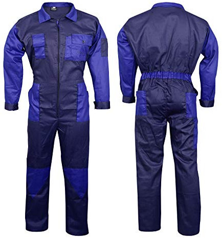 NORMAN Navy Blue Men's Coveralls Boiler Suit Overalls for Warehouse Garages Workers Mechanics (2XL)