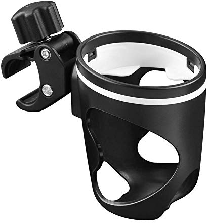 QNFY Fahrradflaschenhalter, 360 Grad Rotation Kinderwagen-Getränkehalter Rutschfester Trinkwasserflaschenhalter für Fahrräder, Kinderwagen, Bürostuhl, Rollstuhl, Rollator, Mobility Scooter