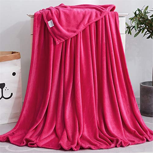 Morbuy Plaid Couverture Peluche, Super Douce Chaude Toison de Corail Chambre Canapé-Lit Literie Bébé Petite Couverture Drap de Lit Adulte Enfant (70x100cm,Rose Rouge)