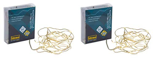 Idena 31118 LED Micro Lichterkette mit 20 LED in warm weiß (2x 20er)