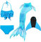 DNFUN Meerjungfrauenflosse Mädchen Cosplay Meerjungfrauenschwanz mit Bikini zum Schwimmen für Kinder mit Meerjungfrau Flosse und Mermaid Tail