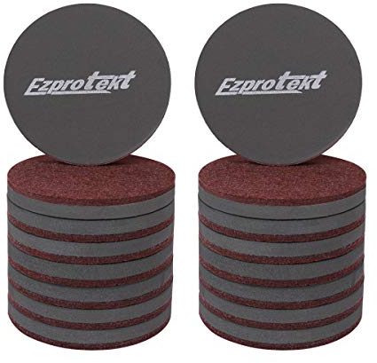 Ezprotekt 3.5 Inch Furniture Sliders 89 mm Round Felt Sliders Moving Furniture Gliders Pads for Hardwood Floors Protection and All Hard Surfaces,16 PCS Brown