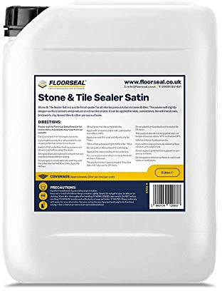 Stone & Tile Sealer Satin – Interior Sealer for Sandstone, Quarry Tiles, Terracotta, Slate, Historic Tiles & more (5 Litre)