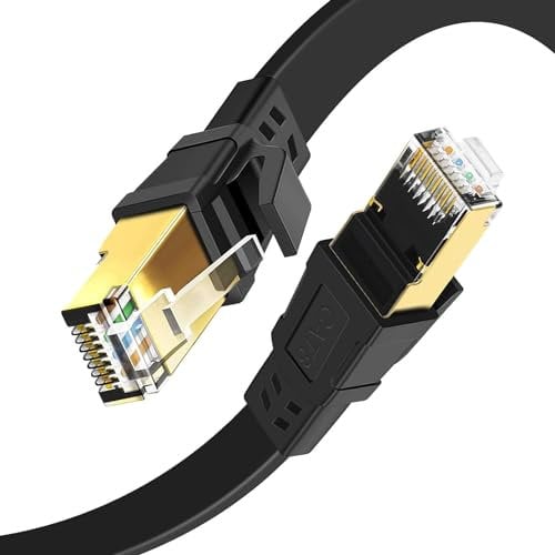 GLCON Cavo Ethernet da 2 m, cavo Internet ad alta velocità Cat 8, 40 Gbps 2000 MHz, cavo di rete LAN piatto Gigabit RJ45 per PS4/5, router, modem, switch, Xbox