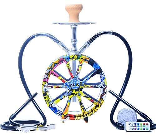 Juego Cachimba Accesorios Completos para Shisha con 2 Mangueras Diseño Vástago Kit para Narguilé Fácil De Limpar E Filtrar por Circulação
