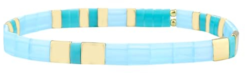 KELITCH Damen Charme Stretch BraceletsColorful Freundschaft Armbänder Candy Miyuki TILA Perlen Strang Armbänder