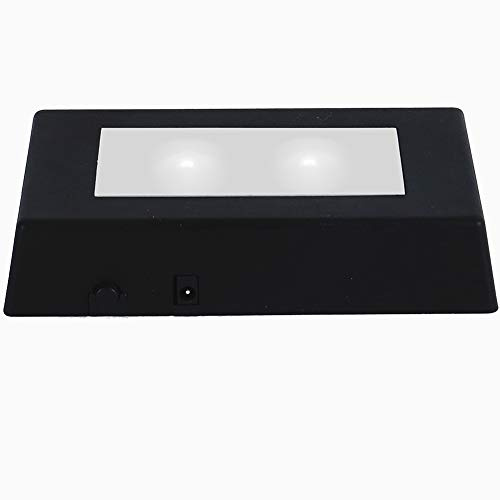 EUSTUMA LED Light Base Rectangle Display Stand In A Variety of Colors,Lighted Up Stand Color Changing Small LED for 3D Glass Crystal Art,Holiday Party Decoration. (Black, Small)