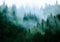 WallArena - Vlies Fototapete Wald im Nebel Natur Grün Landschaft Bäume 416x254 cm - Fototapeten - Tapeten - für Wohnzimmer Schlafzimmer - Vliestapete Wandtapete Tapete 3D Effekt- inkl. Kleister