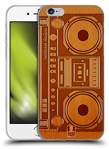 Head Case Designs Boombox Gadget Aus Holz Soft Gel Handyhülle Hülle kompatibel mit Apple iPhone 6 / iPhone 6s