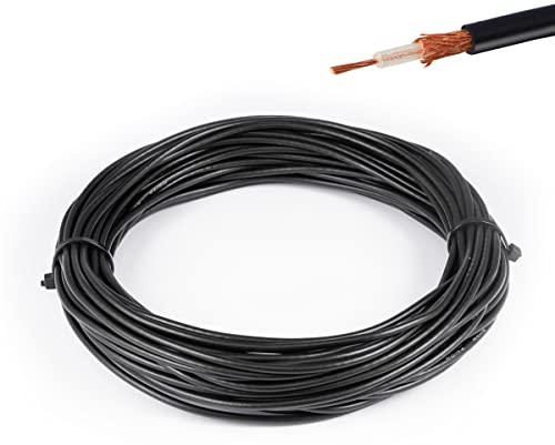 Vecys RG174 RF Coassiale Cavo Nero 50ohm 49.2FT/15M