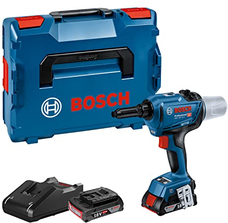 Bosch Professional 18V System Cordless Rivet Gun GRG 18V-16 C (max. tensile Force 16,000 N, Stroke Length 25 mm, incl. 2X GBA 18V 2.0Ah Batteries, GAL 18V-40 Charger, L-BOXX 136)