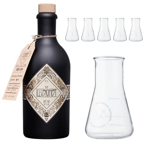 The Illusionist Dry Gin 500 ml + The Illusionist Distillery Set di 6 Bicchieri da Gin & Tonic