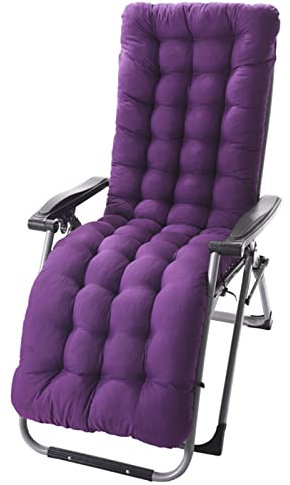 Liegenauflage, Gartenliege Auflage, Dick Garten Liege Stuhl Polster, Anti-Rutsch Kissen Für Gartenliegen Sonnenliege Liegestuhl, Auflage Mit rutschfeste Taschen, Hochlehner Sitzauflagen,Lila,M