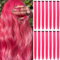 16 clip in extension per capelli, colore rosso pesca, ciocche di capelli colorate, per feste, capelli lisci e lunghi, accessori per capelli arcobaleno, per donne, ragazze e bambini, 55 cm