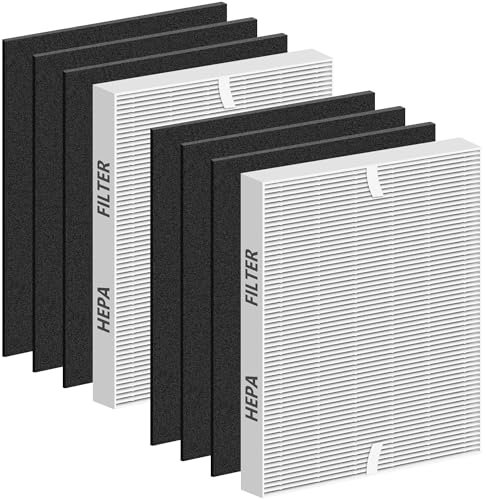 Improvedhand AP-1512HH Filter Replacement for Coway Airmega AP1512HH AP-1512HH-FP AP-1518R AP-1519P, 2 Pack H13 True HEPA Filter & 6 Pack Activated Carbon Pre-Filter, Replace Part # 3304899