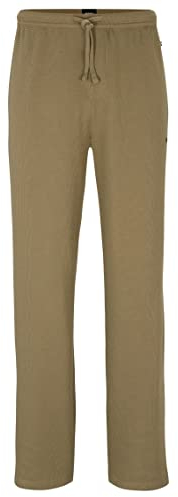 BOSS Herren Waffle Pants Pyjama-Hose aus Baumwoll-Mix mit Logo-Stickerei Hellgrün XXL