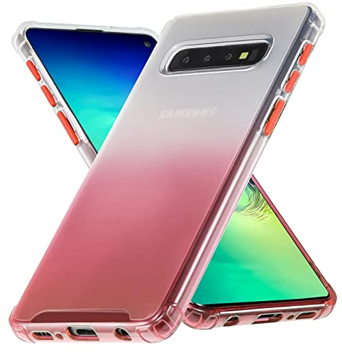 Verco Farbwechsel Hülle für Samsung Galaxy S10, Schutzhülle Handy Cover Transparent mit Farbverlauf und Kameraschutz Slim Case, Rot
