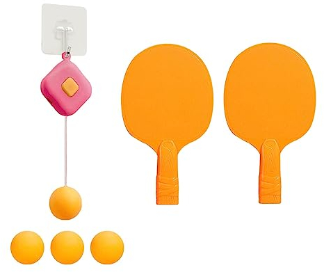 TOOYFUL Hängendes Indoor-Tischtennis mit Schläger und Bällen, Eltern-Kind-Interaktionsspielzeug, hängender Pingpong-Trainer für die Interaktion mit, Rosa Schnalle