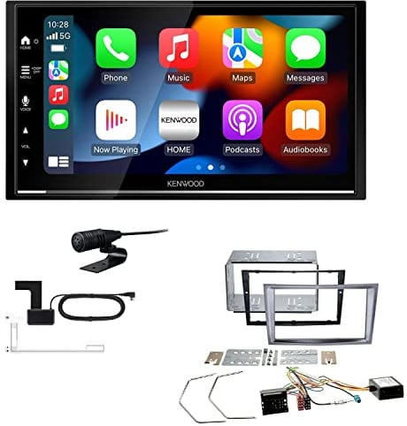 Kenwood DMX7722DABS 2-DIN Autoradio kompatibel mit WiFi Apple CarPlay Android Auto Bluetooth DAB+ USB passend für Opel Astra H 2004-2010 Charcoal-metallic inkl Canbus