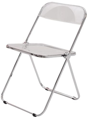 Acryl Klappstuhl, Robuster, Verschleißfester, Starker, Langlebiger, Klarer Stuhl mit Doppelter Armlehne, Rutschfesten Füßen, Ergonomischer, Einfacher Form, Klarer Klappstuhl(Transparente Farbe)