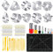 Yayatty 153 Stück Polymer Clay Cutter Set - 30 Form Ohrring Cutters Mit Ohrringe Zubehör, Plastic Ohrringschneider für Schmuckherstellung