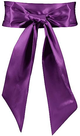 JasGood Ceinture en satin pour femme - Pour mariage, fête, occasion spéciale - Largeur : 9,5 cm - Taille unique, L violet brillant, taille unique