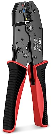 Crimping Pliers GUPTOMES Ratchet Crimping Plier Crimping Tool for Insulated Electrical Connectors Wire Crimping Tool 22-10 AWG Ratcheting Wire Crimp Pliers 0.5-6mm²