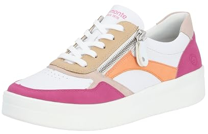 Remonte Damen D0J01 Sneaker, Magenta/Weiss/Rose/Tan/Salmon/Weiss / 84, 39 EU