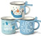 Paayna Mini-Kaffeetassen-Set mit Aufschrift Hello Winter Snowman, 3 Stück, Let It Snow Glove Schneeflocke, Mini-Kaffeetassen, gestufte Tablett-Dekoration, Blau, Weihnachten, Urlaub, saisonale Küche,