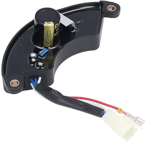 Regulador de Voltaje Automático, 5-6.5KW Generador AVR Estilo Media Luna Universal 1PH 6 Cables Ajustable 220V con Orificios de Montaje para Motor de Gasolina