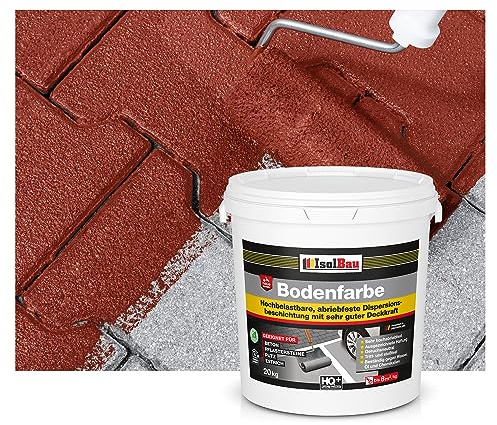 Isolbau Bodenfarbe - 20 kg - Boden- und Betonfarbe für Keller, Garage, Werkstatt - Wasserfeste Bodenbeschichtung für innen & außen - Rustikalrot (RAL)