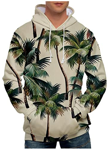 KONG JIMFAN Mens Hoodie Herren Streetwear Hoodie Rise Hoodie Mütze Body Langarm Hoodie Businesshemden Herren Durchsichtige Regenjacke Bikerjacke Netzoberteil(Beige,L)
