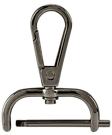 LOVIVER Swivel Lobster Claw Clasps, Bag Handbag Clasps, PU Leather Accessory Alloy Clips Swivel Snap Hooks for DIY Keychain Shoulder Strap, 31mm Black