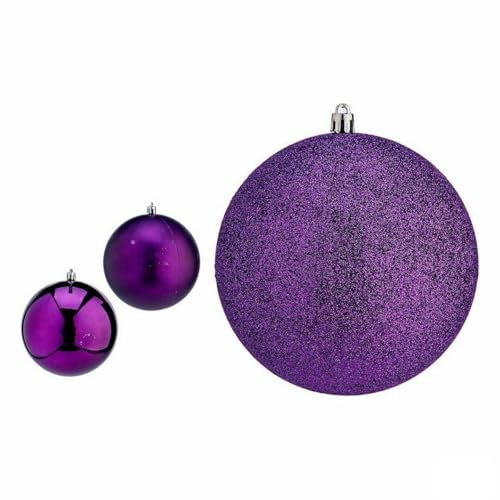 Set di palline di Natale viola PVC Ø 12 cm (6 pezzi)