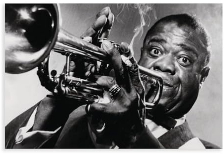 THEGIS Jazz-Musiker Louis Armstrong Leinwand-Poster, Wandkunst, Dekor, Bild, Gemälde für Wohnzimmer, Schlafzimmer, Dekoration, ungerahmt, 30 x 45 cm