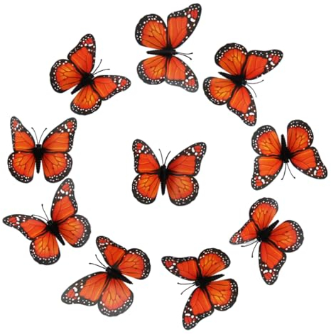 Calamita da frigorifero 10 pezzi di farfalla decorativa artigianato magnetico frigorifero magneti arancione