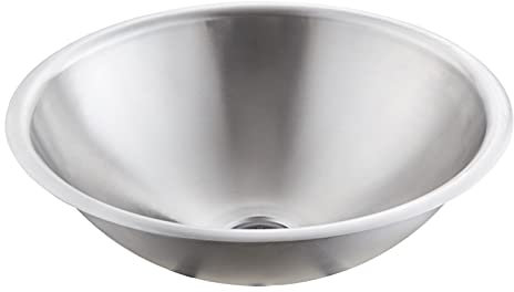 Badezimmer-Waschbecken, Edelstahl-Unterbauwaschbecken, rundes Waschbecken, Einzelbecken-Waschbecken, für Zuhause, Wohnmobil, unter der Theke