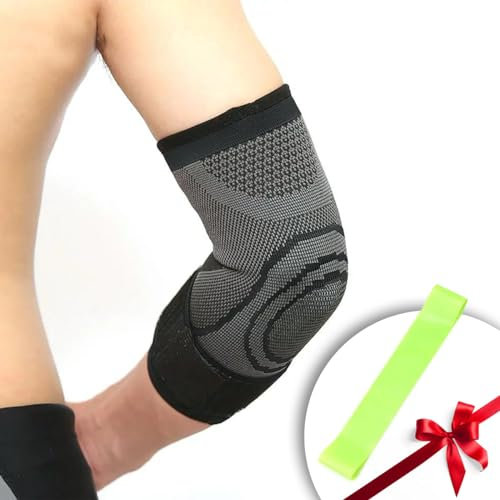 NAIKIR-Pack 2 Coderas Epicondilitis + Banda Elastica Ejercicio - Coderas Para Tendinitis - Coderas Gym Codo tenista - (L)