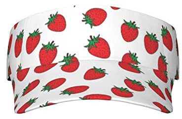 Aqsmulta Strawberry Leerer Sport-Sonnenschutzhut mit verstellbarer Elastizität für Damen und Herren, siehe abbildung, One size