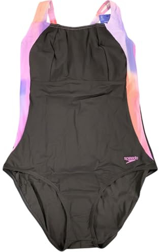 Speedo Shaping LunaLustre Printed Traje de baño para Mujer, Neon Violet, 46